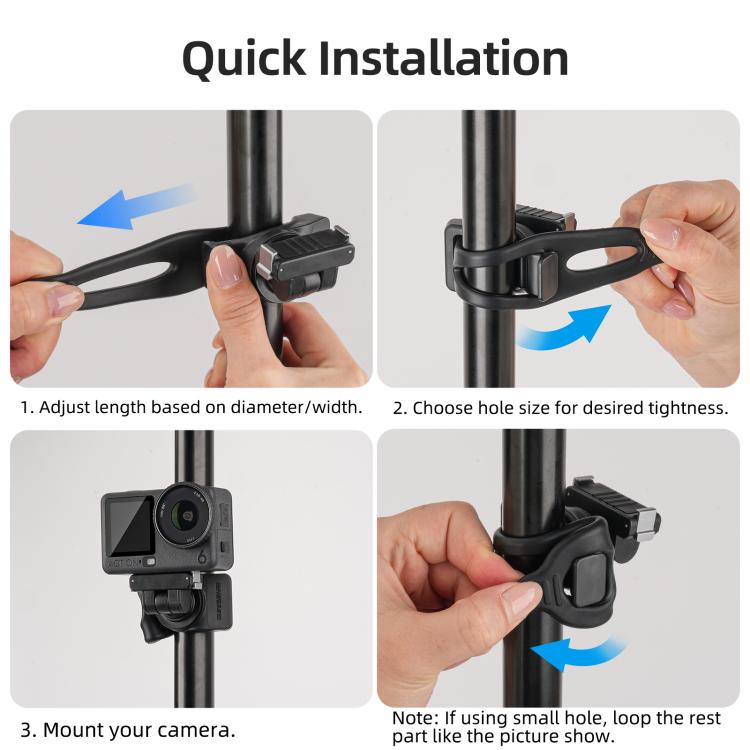 For Insta360 GO Ultra Sunnylife Magnetic Quick-Release Flexible Mount Series 360 Strap Wrap Band Mount Bike Tube Clip Holder, For Insta360 GO Ultra