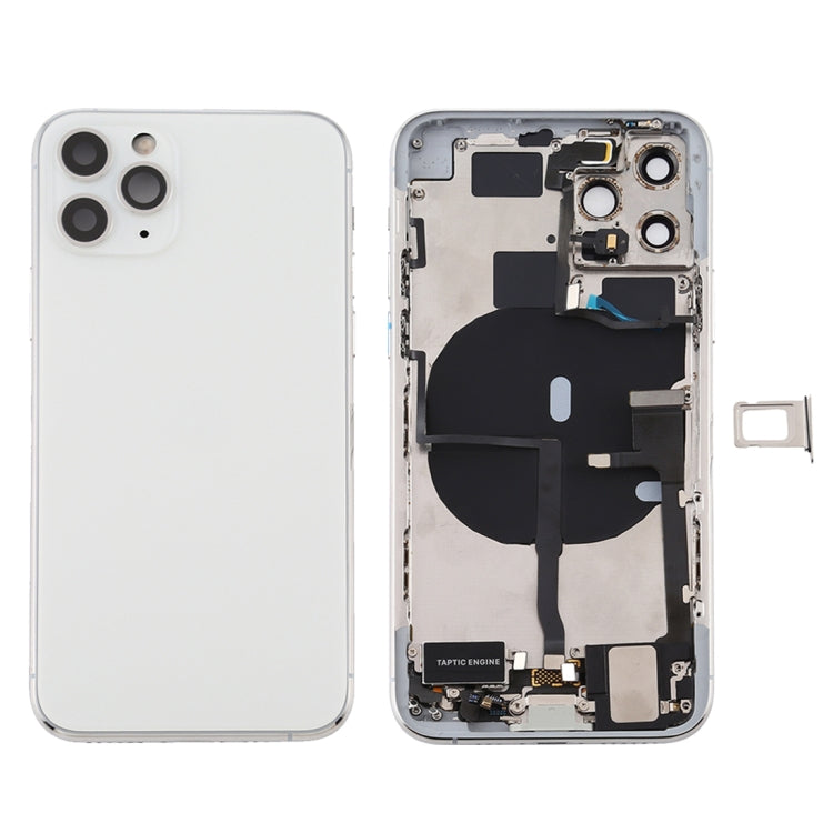 Battery Back Cover Assembly (with Side Keys & Power Button + Volume Button Flex Cable & Wireless Charging Module & Motor & Charging Port & Speaker Ringer Buzzer & Card Tray & Camera Lens Cover) for iPhone 11 Pro Max, For iPhone 11 Pro Max