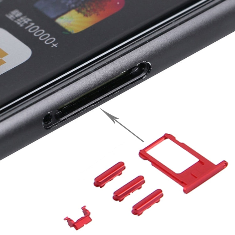 6 in 1 for iPhone 7 (Back Cover (With Camera Lens) + Card Tray + Volume Control Key + Power Button + Mute Switch Vibrator Key + Sign) Full Assembly Housing Cover, For iPhone 7(Assembly)