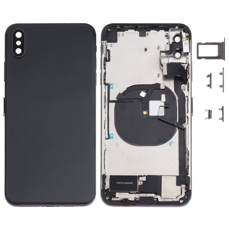 Battery Back Cover Assembly (with Side Keys & Speaker Ringer Buzzer & Motor & Camera Lens & Card Tray & Power Button + Volume Button + Charging Port + Signal Flex Cable & Wireless Charging Module) for iPhone XS Max, For iPhone XS Max (Full Assembly)...