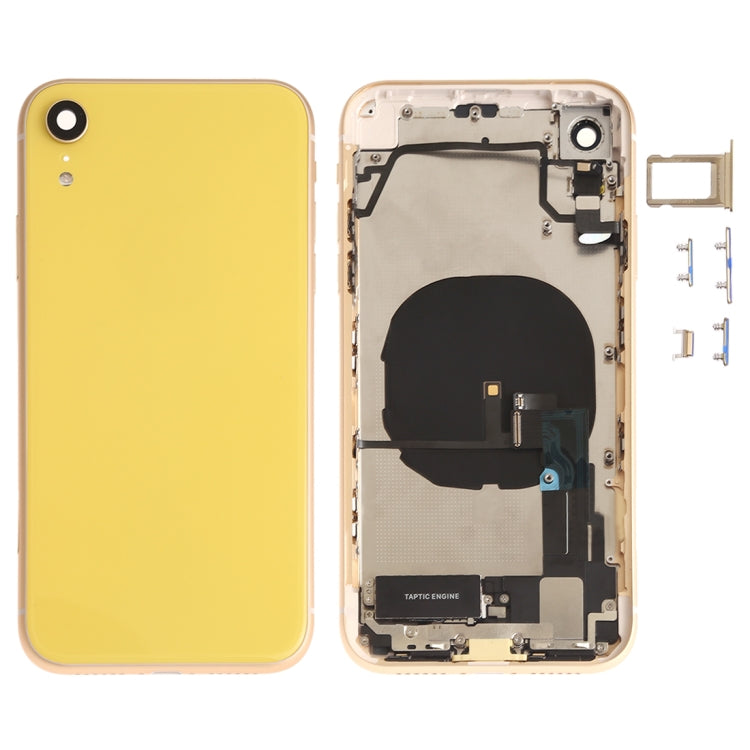 Battery Back Cover Assembly (with Side Keys & Speaker Ringer Buzzer & Motor & Camera Lens & Card Tray & Power Button + Volume Button + Charging Port + Signal Flex Cable & Wireless Charging Module) for iPhone XR, For iPhone XR (Full Assembly)