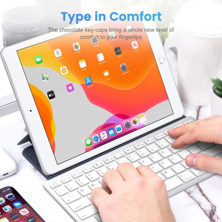 WB-8022 Ultra-thin Wireless Bluetooth Keyboard for iPad, Samsung, Huawei, Xiaomi, Tablet PCs or Smartphones, Ko Language Keys, Ko Language Keys