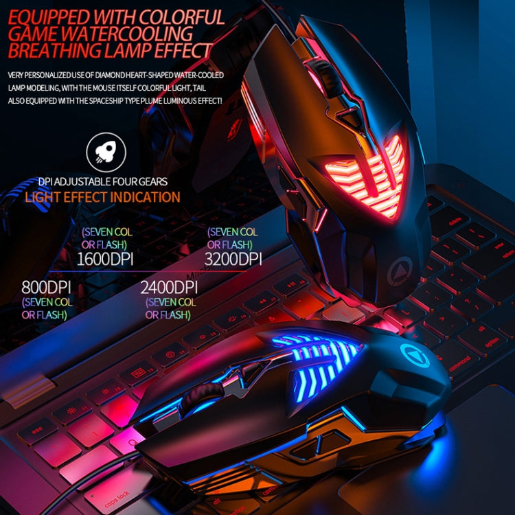 YINDIAO G4 3200DPI 4-modes Adjustable 7-keys RGB Light Programmable Wired Gaming Mouse