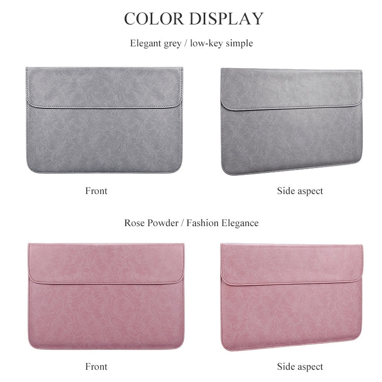 PU01S PU Leather Horizontal Invisible Magnetic Buckle Laptop Inner Bag for 13.3 inch laptops, with Small Bag, 13.3 inch with Small Bag