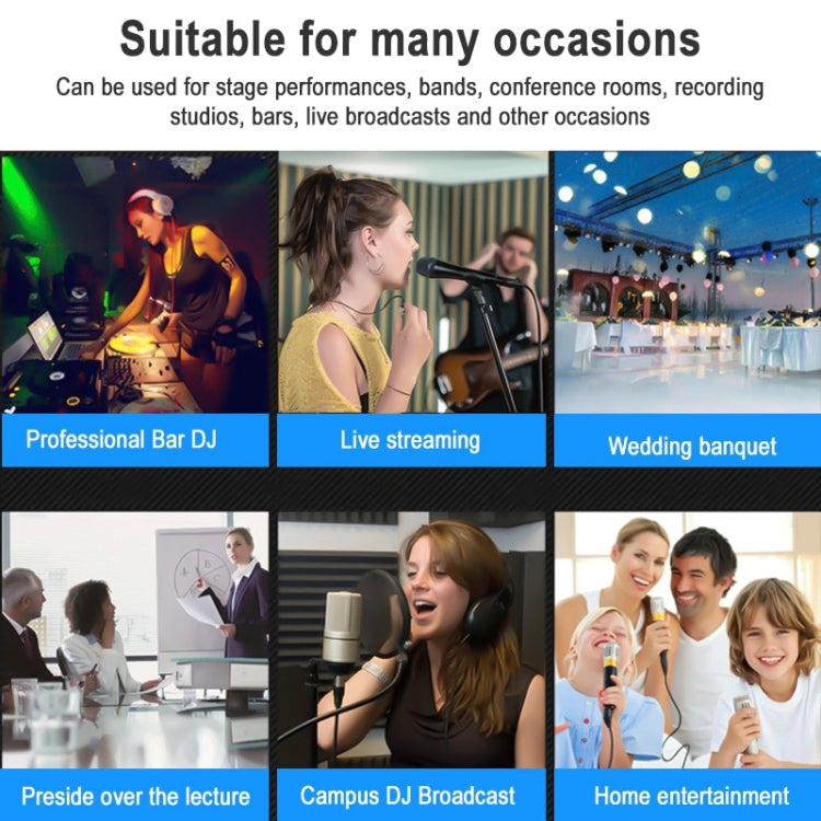 TEYUN NA4 4-channel Small Mixing Console Mobile Phone Sound Card Live Broadcast Computer Recording Console Processor, EU Plug, NA4 EU Plug