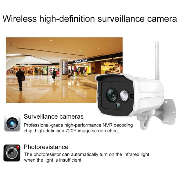 H105 720P 4-ways Wiring-free Wireless Camera NVR Kit, 720P 4-ways