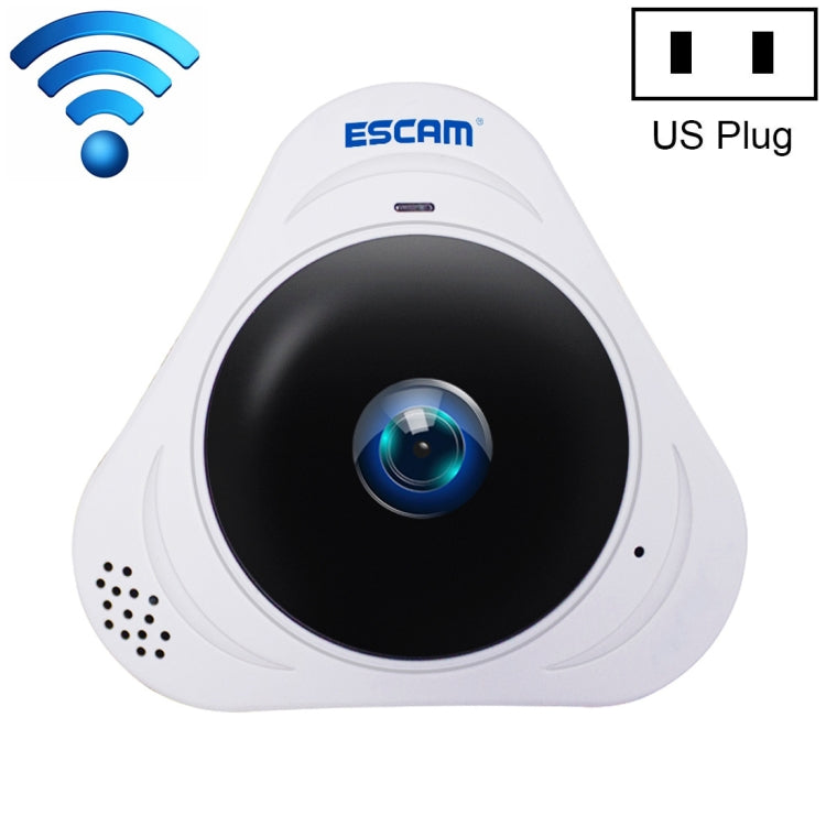 ESCAM Q8 960P 360 Degrees Fisheye Lens 1.3MP WiFi IP Camera, Support Motion Detection / Night Vision, IR Distance: 5-10m, AU Plug, Q8 AU Plug, Q8 EU Plug, Q8 UK Plug, Q8 US Plug