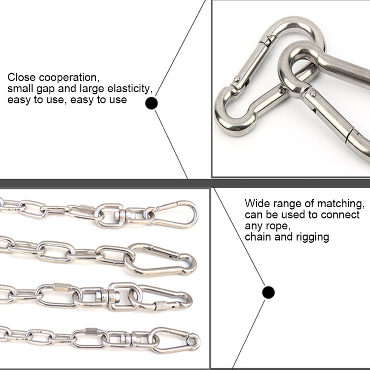 M11 Stainless Steel Carabiner Spring Hook Multi-tool Mountaineering Buckle Lock Camping Hook Rope, Inner Diameter: 10.84mm, M11