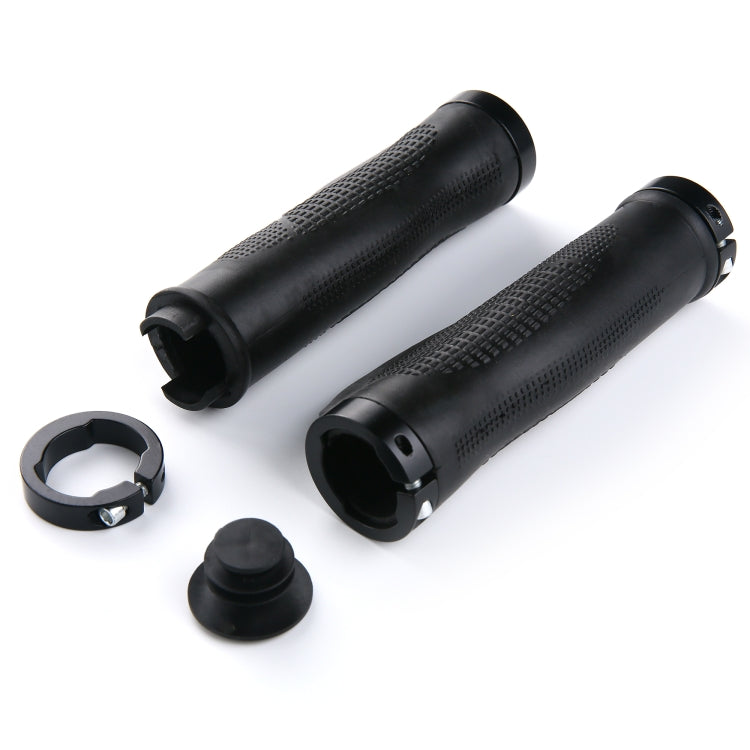 1 Pair AG21 Rubber + Alloy Lock-Rings Bicycle Flat Handlebar Grip, AG21