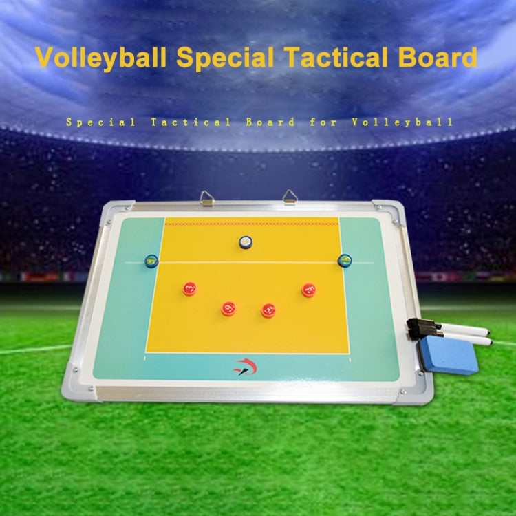 Aluminum Alloy Volleyball Coach Board Plate Handball Coaching Sets Volley Ball Equipment Training Magnetic with Eraser & Pen, Volleyball Coach Board