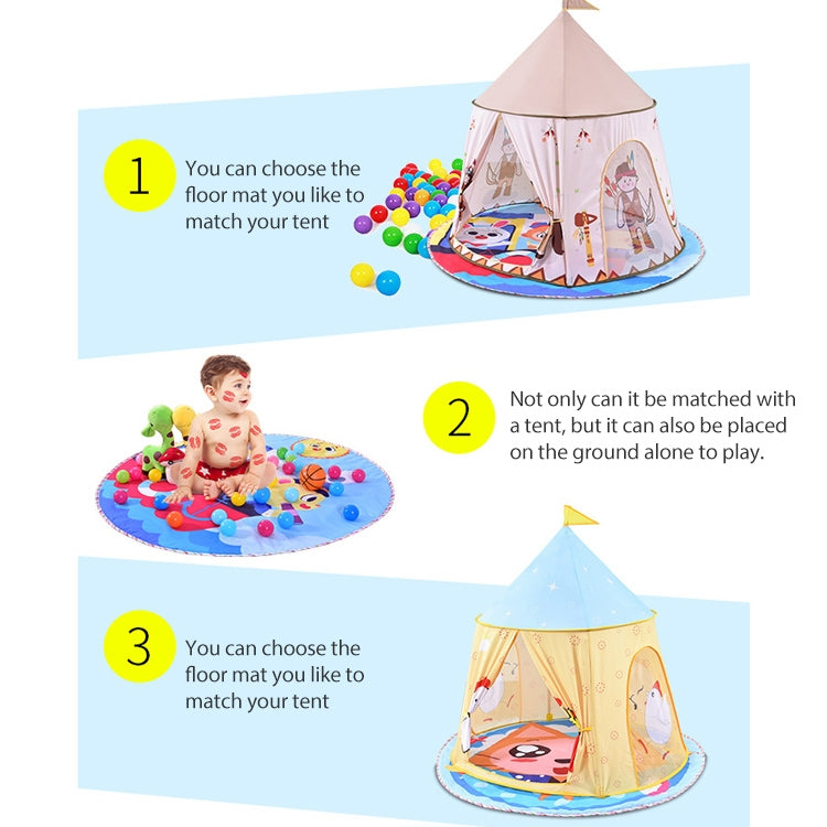 Children Cartoon Floor Mat Indoor Toy Tent Cotton Pad Crawling Mat, Diameter: 140cm, Random Styles Delivery, Floor Mat