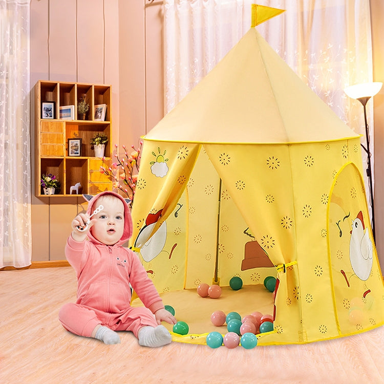 Chick Pattern Children Indoor Outdoor Tent Play House Ocean Balls Game Castle with Base Cloth, Chick Pattern with Base Cloth