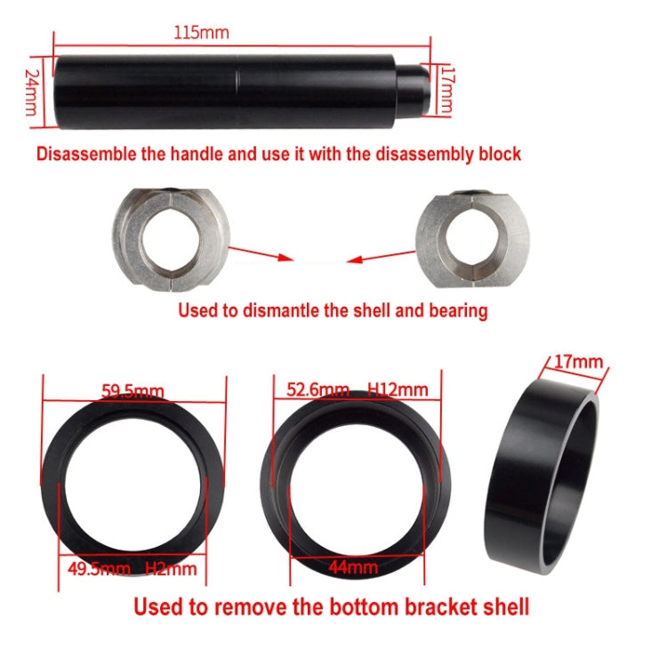 BIKERSAY BT040S2 Bicycle Press-in Type Axis Bracket Static Installation Removal Tool Set, Professional Edition, BT040S2