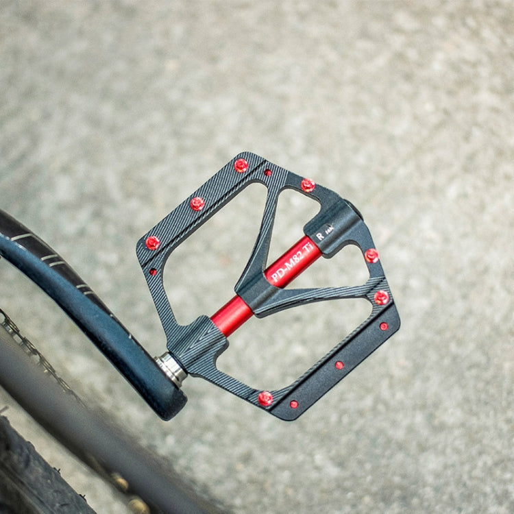 PROMEND PD-M82-TI 1 Pair Mountain Bicycle Titanium Alloy Shaft 3-Bearings Wide Pedals, PD-M82-TI