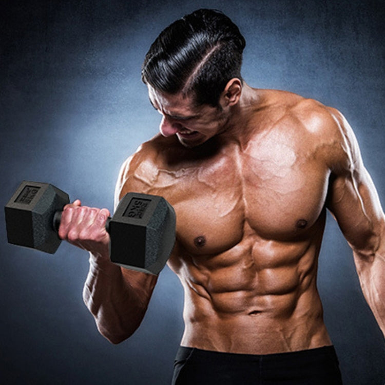15KG A Pair Red Seal Household Glue Fitness Hexagon Dumbbells, 15KG