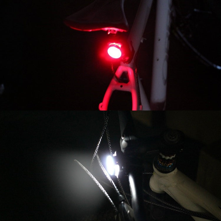 COB Lamp Bead 160LM USB Charging Four-speed Waterproof Bicycle Headlight / Taillight Set, Red + White Light 650MA, Red + White Light