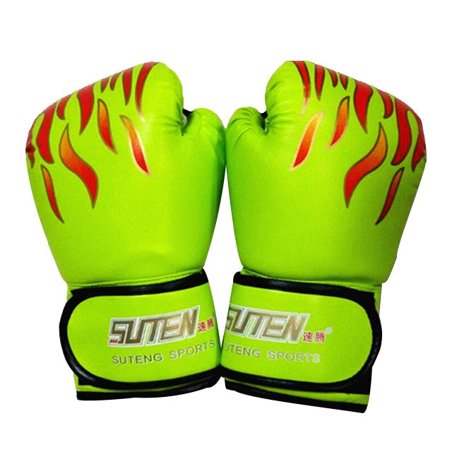 SUTENG Flame Pattern PU Leather Fitness Boxing Gloves for Adults, Flame Pink, Flame Yellow, Flame Green