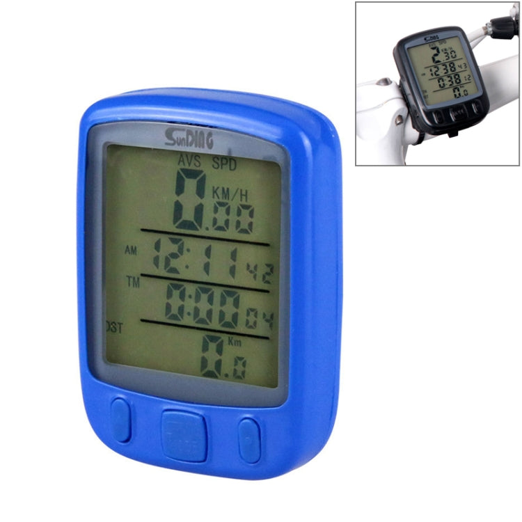 SUNDING 563C Bike Bicycle Waterproof Wireless LCD Screen Luminous Mileage Speedometer Odometer, English Version, 563C (Yellow), 563C(Black), 563C(Blue)
