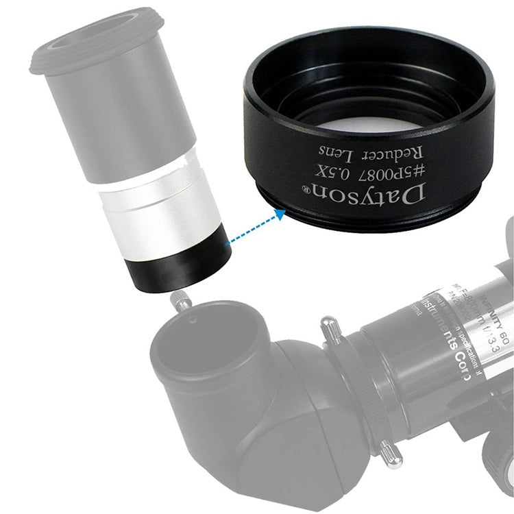 Datyson 5P0092 Coarse Threaded Astronomical Telescope Accessories 1.25 inch 0.5X Reduced Focus Lens Reduced Power Lens, 5P0092 Coarse Threaded