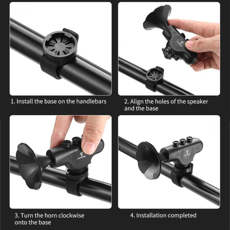 Electronic Cycling Bell Handlebar Horns Rechargeable Electric Bell Waterproof Adjustable Siren, Rechargeable Electric Bell