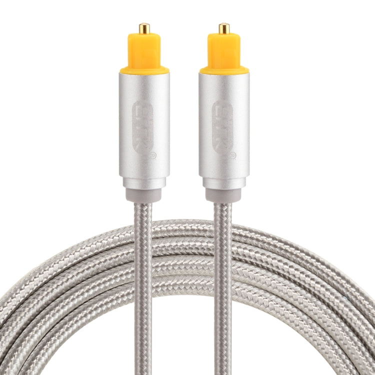 EMK 1.5m OD4.0mm Gold Plated Metal Head Woven Line Toslink Male to Male Digital Optical Audio Cable, Length: 1.5m