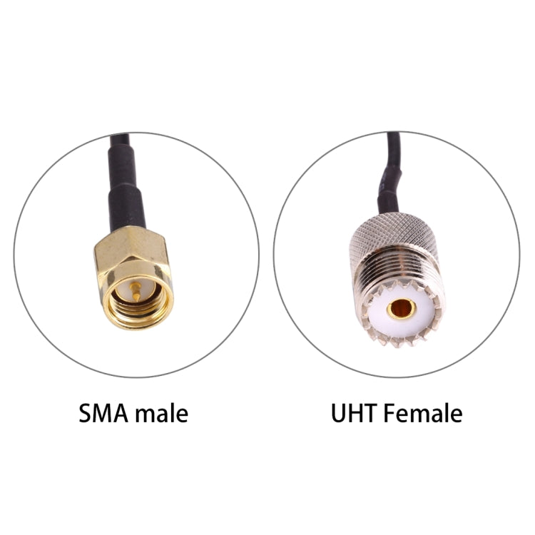 15cm UHF Female to SMA Male Adapter RG174 Cable, UHF Female to SMA Male
