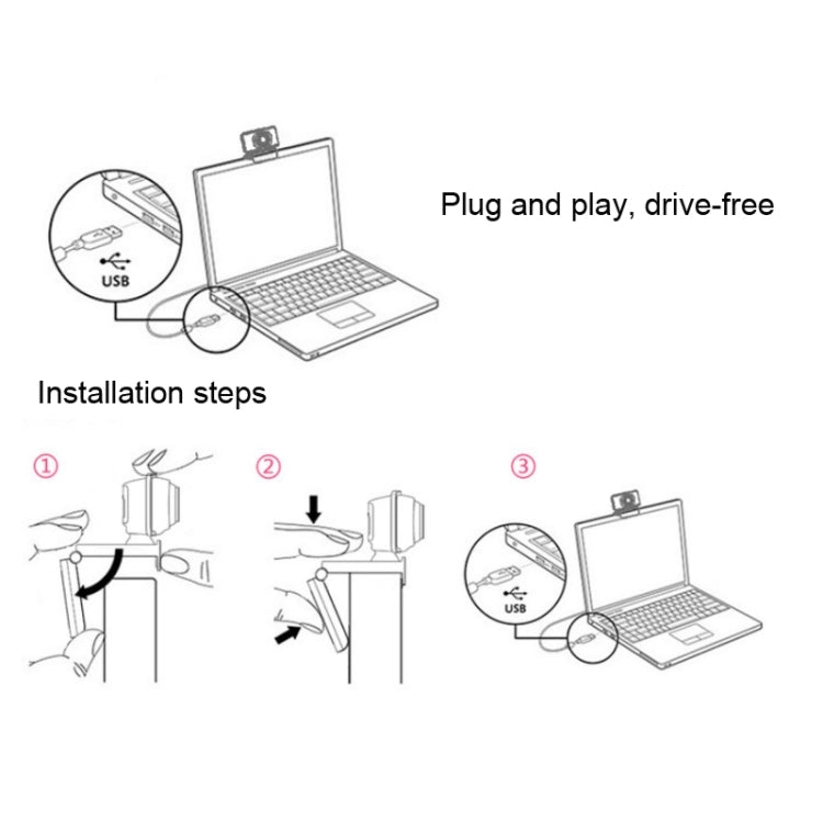 Aoni A30 Beauty FHD 1080P Smart IPTV WebCam Teleconference Teaching Live Broadcast Computer Camera with Microphone, A30