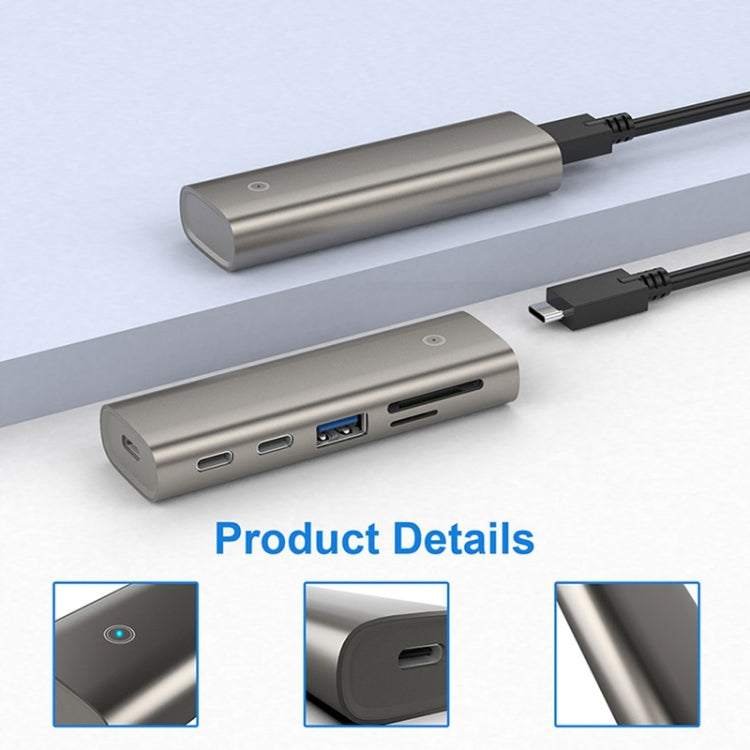 Rocketek HC463 USB3.1 Gen2 to Type-C 3.1 + USB 3.1 + SD / TF 6 in 1 HUB Adapter