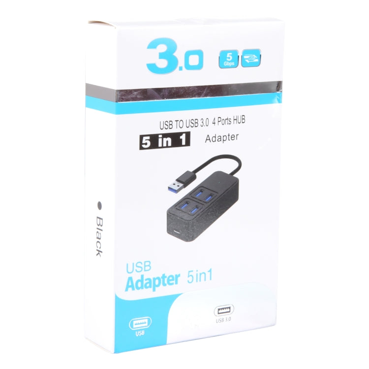 BYL-1901U 5 in 1 USB to USB3.0x4+USB-C / Type-C HUB Adapter, BYL-1901U
