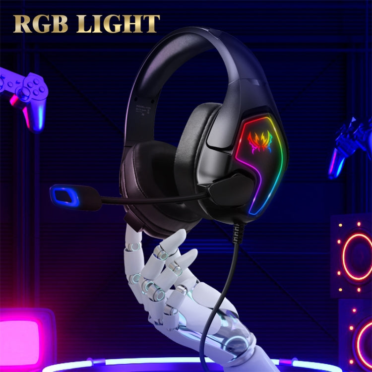 KOTION EACH G3000 3.5mm & USB Plug Stereo RGB Light Gaming Headset with Omni-directional Mic, Cable Length: 1.9m, G3000