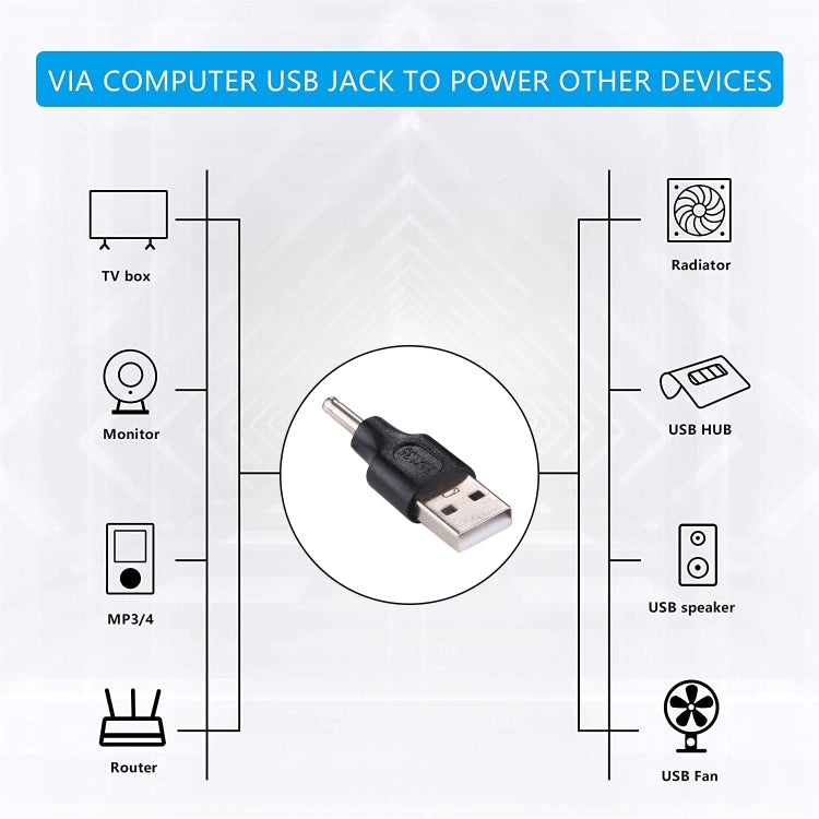 10 PCS 3.5x1.35mm Male to USB Male Adapter Connector, 3.5x1.35mm Male to USB Male