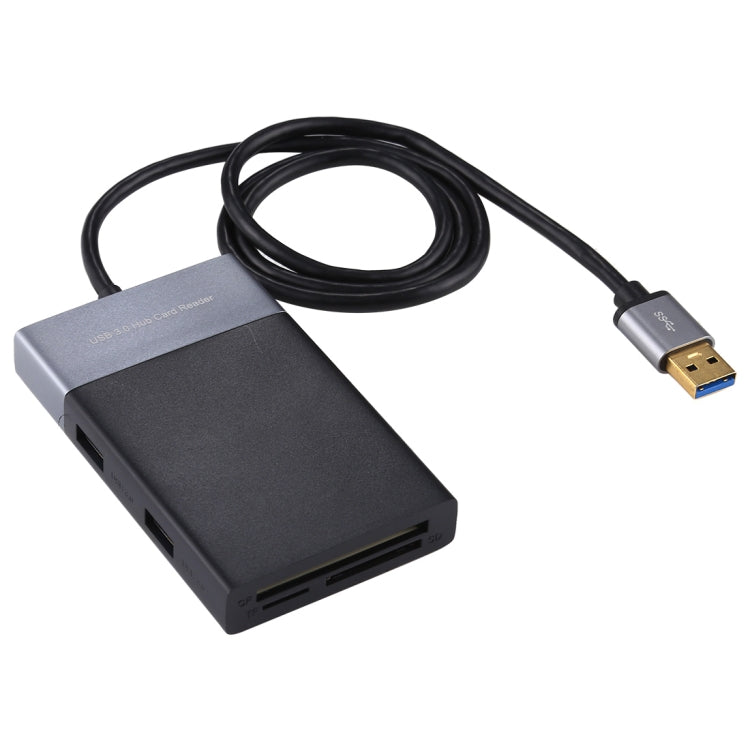 6 In 1 Multi-function Dual USB 3.0 + XQD + CF + TF + SD Card Reader, 6 In 1 (Silver), 6 In 1