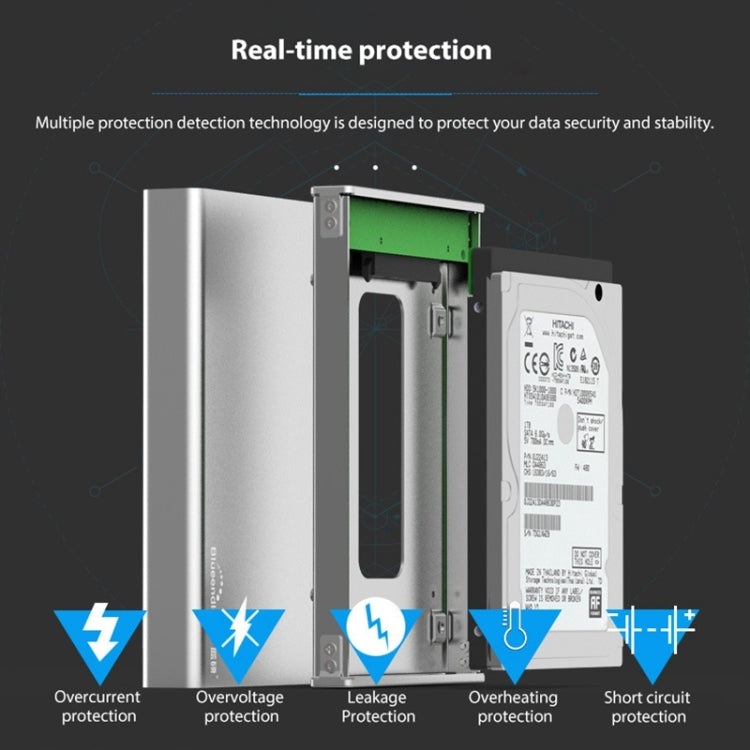 Blueendless U23Q SATA 2.5 inch Micro B Interface HDD Enclosure with USB-C / Type-C to USB-C / Type-C Cable, Support Thickness: 1cm or less, Type-C (1cm)