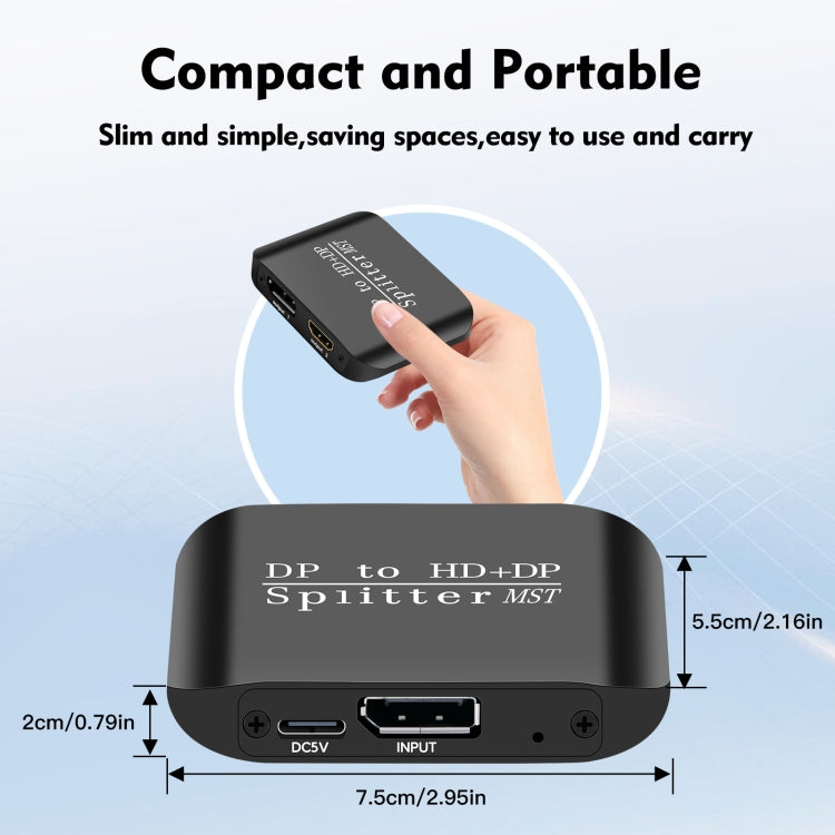 NK-W60 DP DisplayPort To HDMI, DP DisplayPort Splitter MST / SST Monitor Switcher, NK-W60