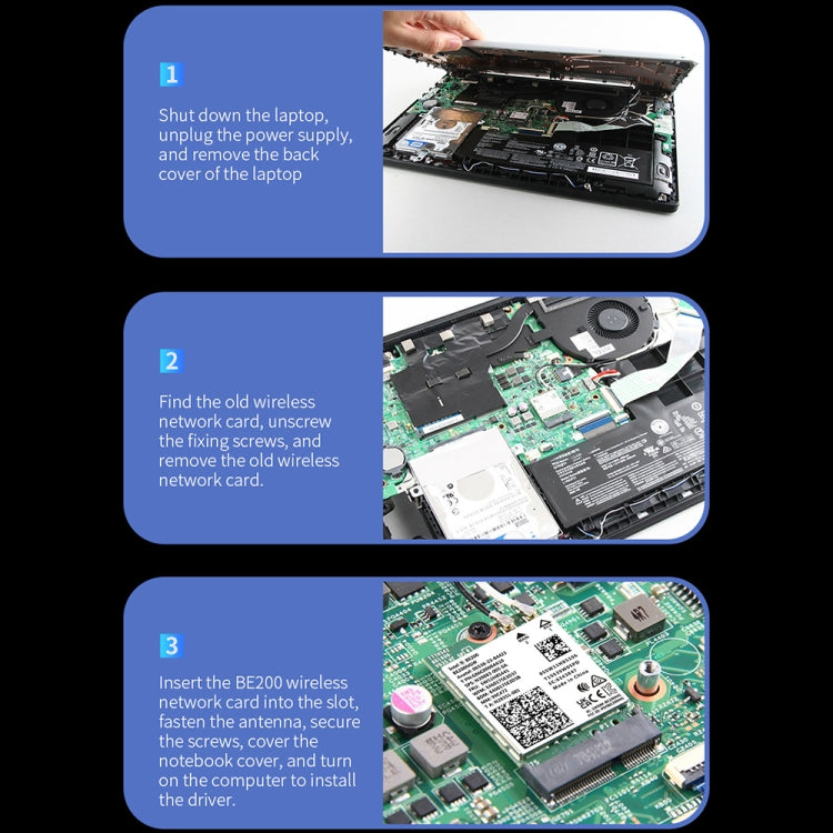 COMFAST CF-BE200-M WiFi7 BT5.4 Tri-Band Wireless Network Adapter M.2 Network WiFi Module, CF-BE200-M