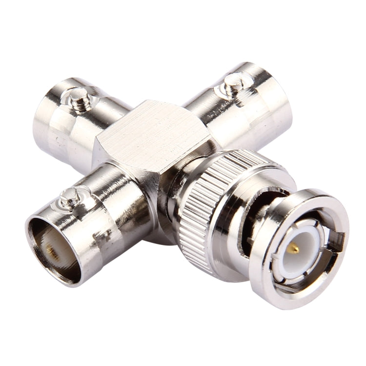 2 PCS 1 x BNC Male to 3 x BNC Female Connector, Cross Type, Cross Type
