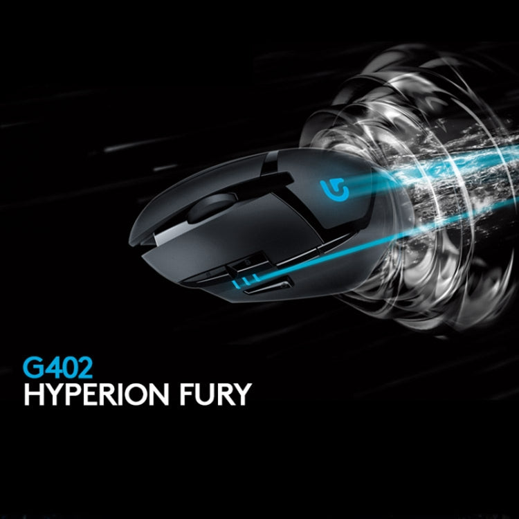 Logitech G402 USB Interface 8-keys 4000DPI Five-speed Adjustable High-speed Tracking Wired Optical Gaming Mouse, Length: 2m