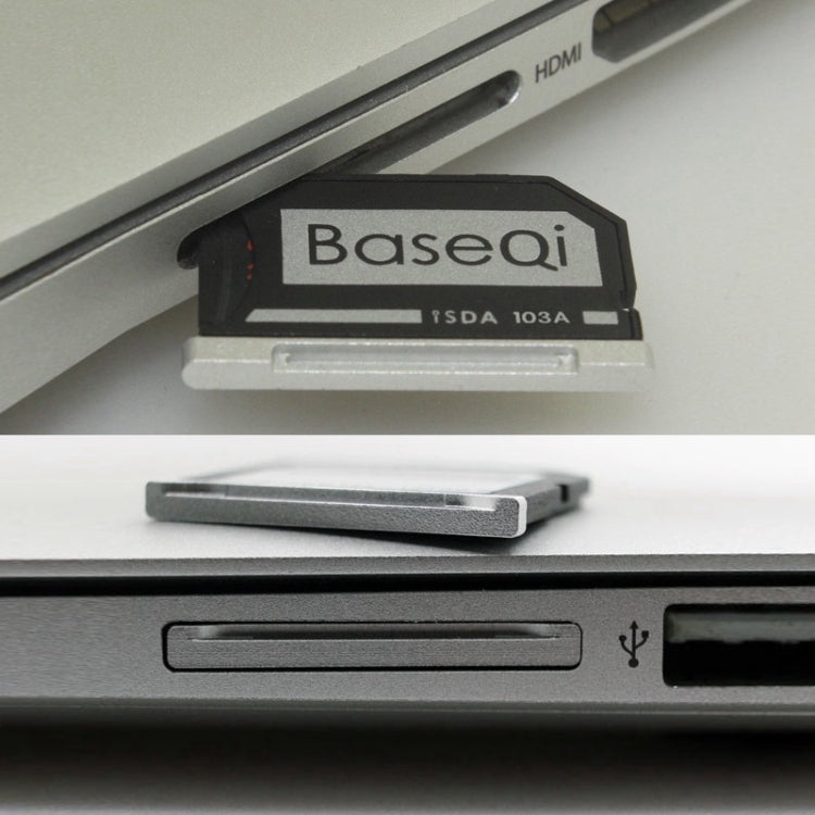 BASEQI Hidden Aluminum Alloy High Speed SD Card Case for Dell XPS 15.6 inch (9560 / 9570) Laptop, For Dell XPS 15.6 inch 9560