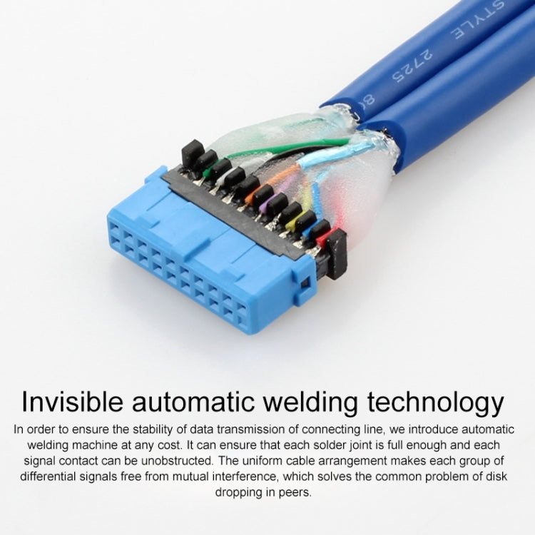 5Gbps USB 3.0 20 Pin Female to Female Extension Cable Mainboard Extender, Cable Length: 50cm, Female to Female