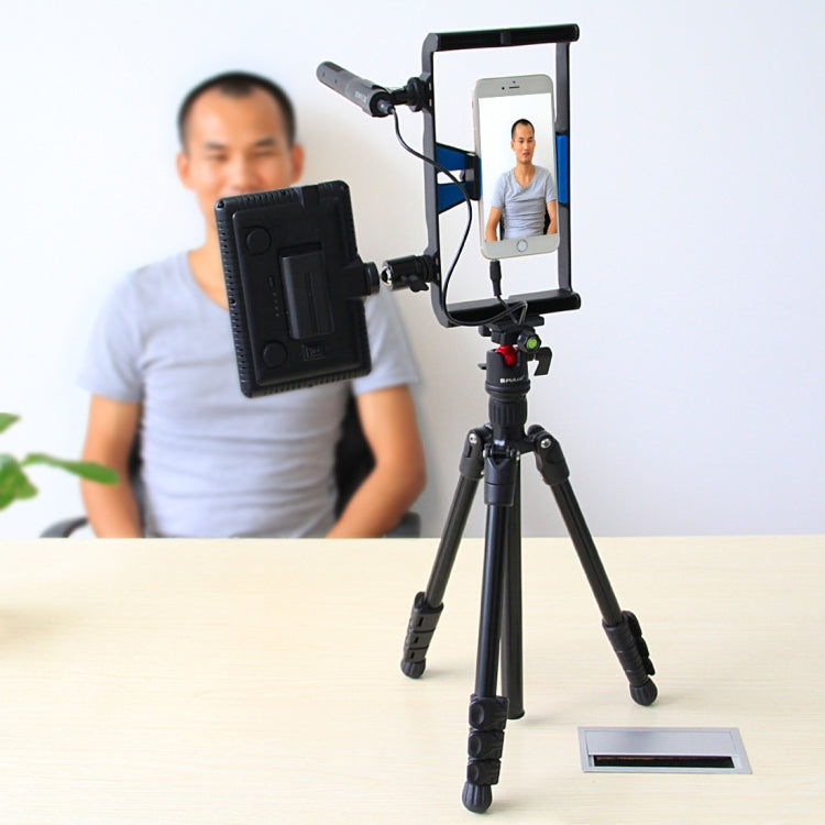 PULUZ 4-Section Folding Legs Metal Tripod Mount with 360 Degree Ball Head for DSLR & Digital Camera, Adjustable Height: 42-130cm, Adjustable Height: 42-130cm