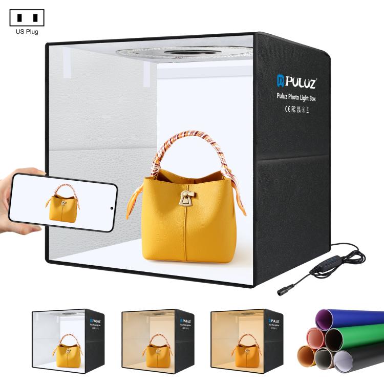 PULUZ 50cm Folding Portable Ring Light PD30W Quick Charge USB Photo Lighting Studio Shooting Tent Box with 6 x Dual-Side Backdrops, Size: 50cm x 50cm x 50cm