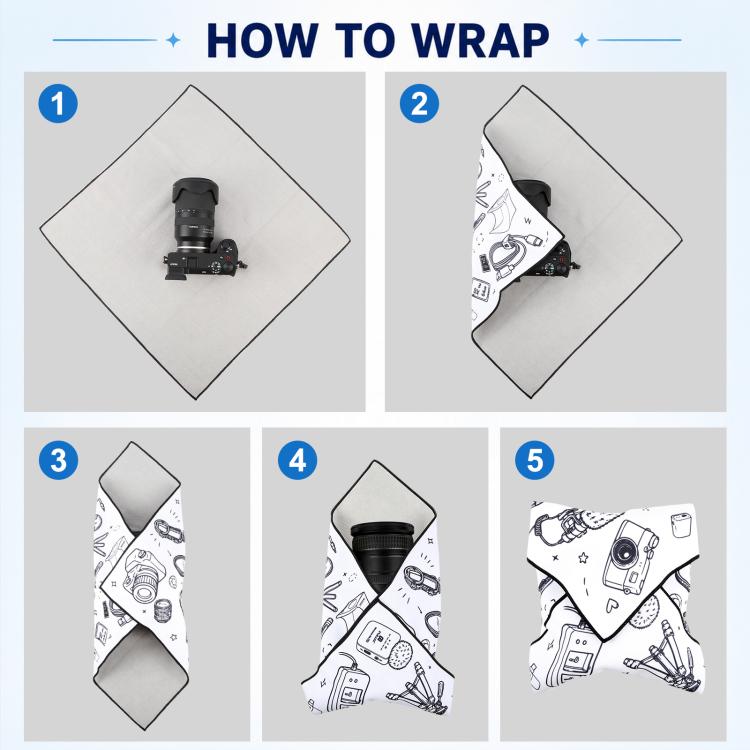 PULUZ 45 x 45cm Camera Wrap Cloth Foldable Microfiber Camera Lens Protective Wrap