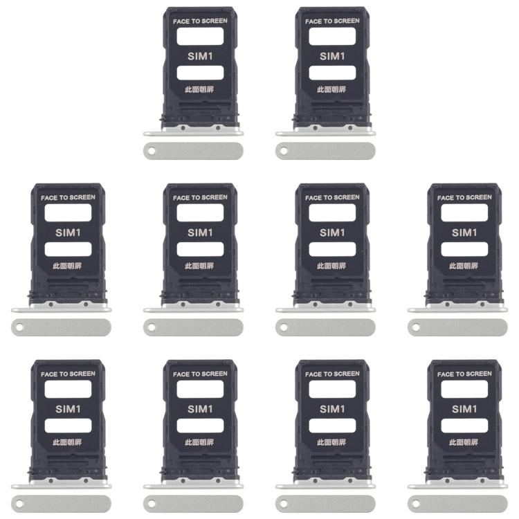 For Xiaomi 15 10pcs Original SIM Card Tray + SIM Card Tray, For Xiaomi 15(Original)