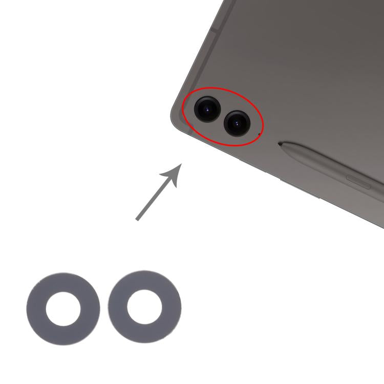 For Galaxy Tab S9 FE+ 5G SM-X616/X610 10set Back Camera Lens, For Galaxy Tab S9 FE+ 5G
