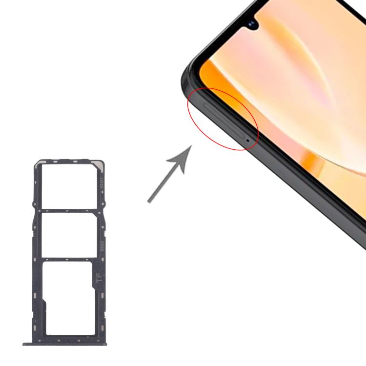 For ZTE Blade A55 Z2450 SIM Card Tray + SIM Card Tray + Micro SD Card Tray, For ZTE Blade A55(Original)