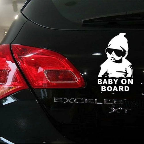 Baby On Board Pattern Vinyl Car Sticker, Size: 20cm x 13cm, Black, Grey, White