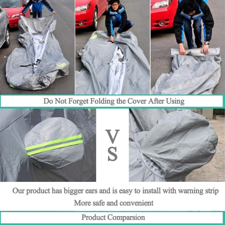 PEVA Anti-Dust Waterproof Sunproof Hatchback Car Cover with Warning Strips, Fits Cars up to 3.7m(144 inch) in Length, 144inch (S)