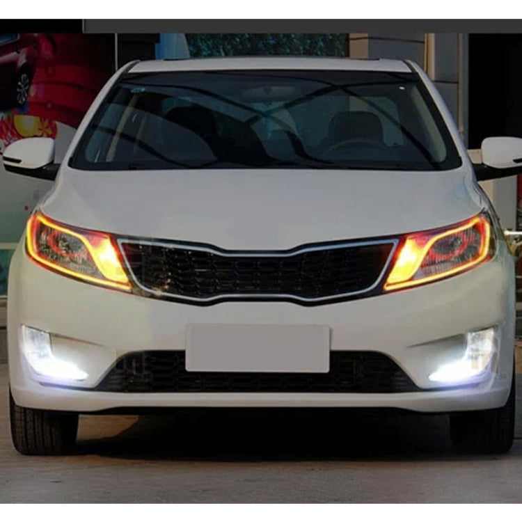 2 PCS 3W 180LM 6500K 597-577nm White + Yellow Wired LED Tube Daytime Running Light DRL Steering Lamp, DC12V, Lamp Length:30cm, 3W 180LM