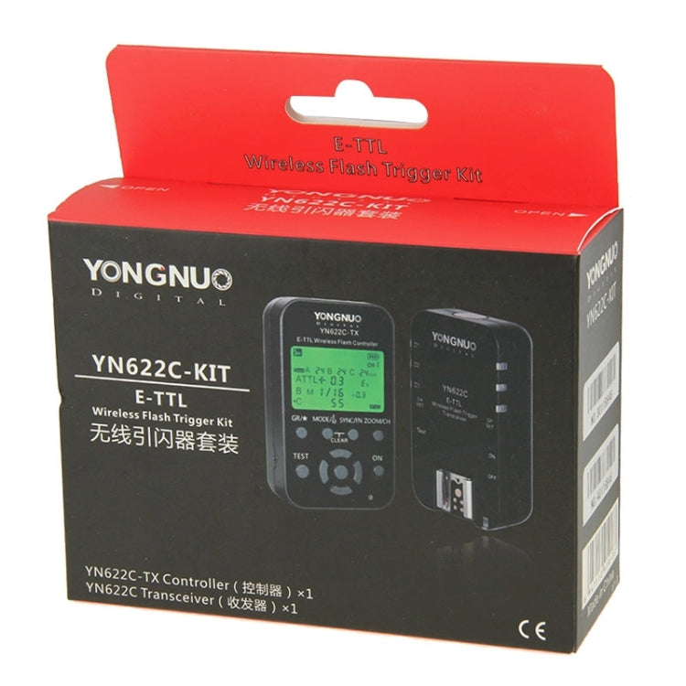 YONGNUO YN622C-KIT E-TTL Wireless Flash Trigger Controller + Transceiver Kit for Canon Camera, for Canon