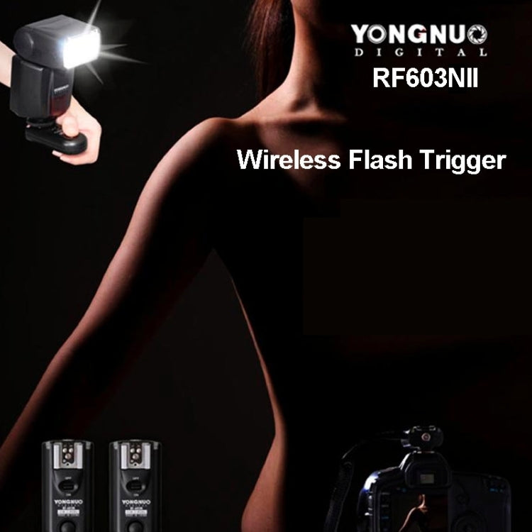 2 PCS YONGNUO RF603N II FSK 2.4GHz Wireless Flash Trigger with N1 Shutter Connecting Cable, RF603N II